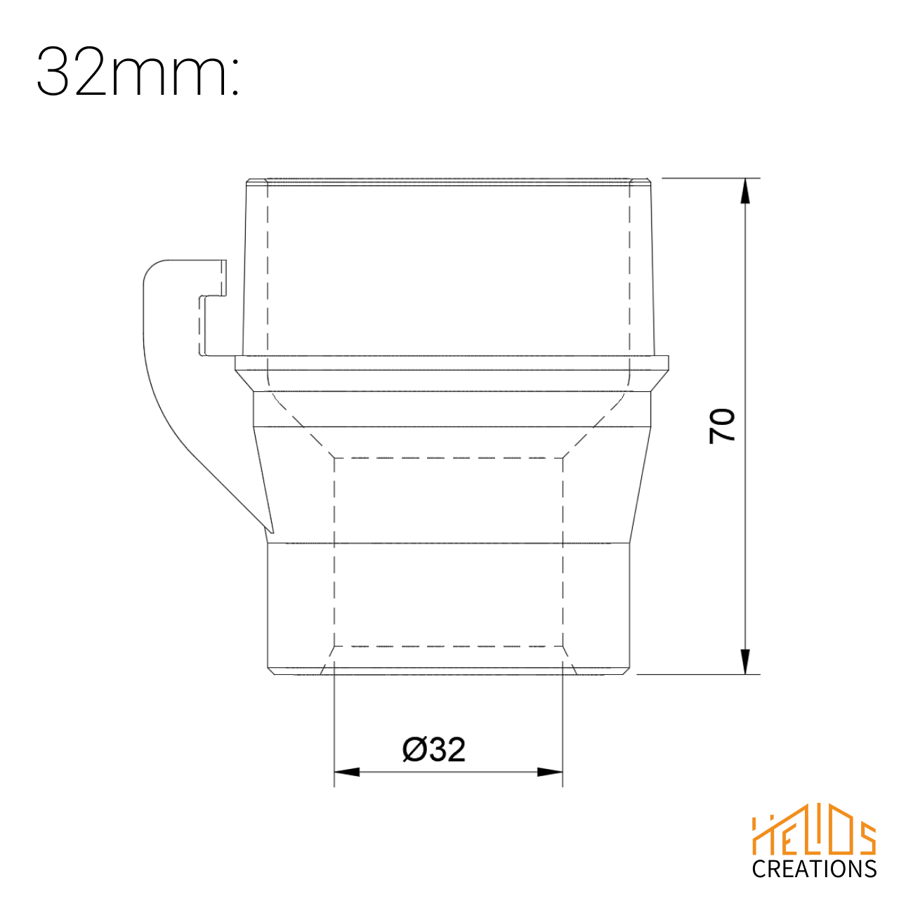 Dust extraction adapter for Hikoki Mitre Saw, 32mm hose connection