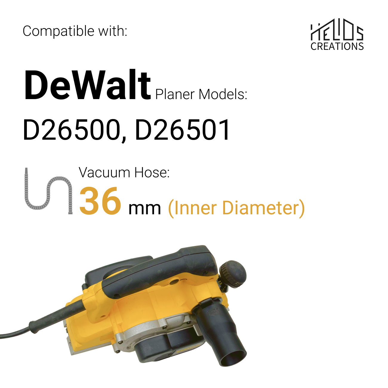 Compatibility Chart for Adapter DeWalt Planer D26500 / D26501