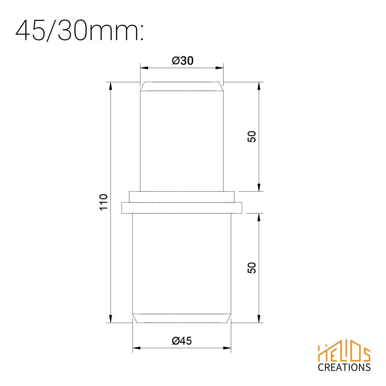 Extractor Hose Reducer 45mm to 30mm