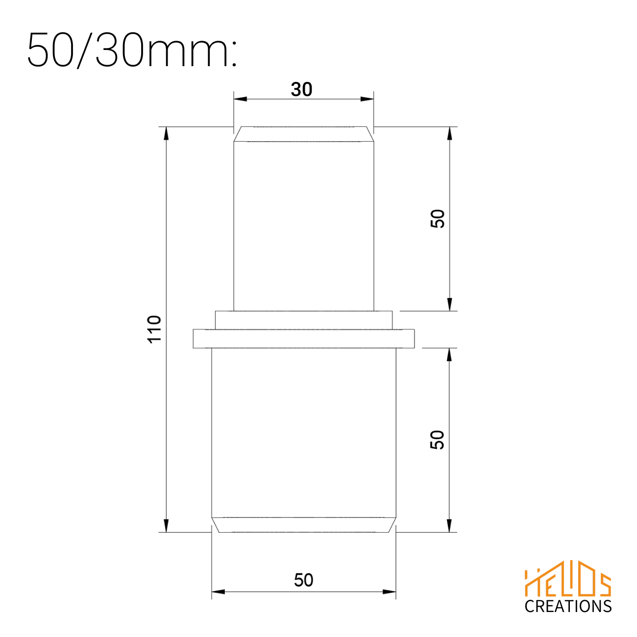 Dust extraction hose reducer 50mm to 30mm
