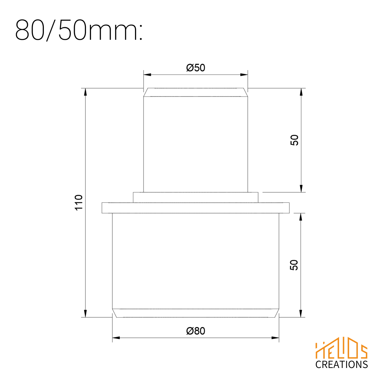 Dust Extraction Hose Reducer 80 mm to 50 mm