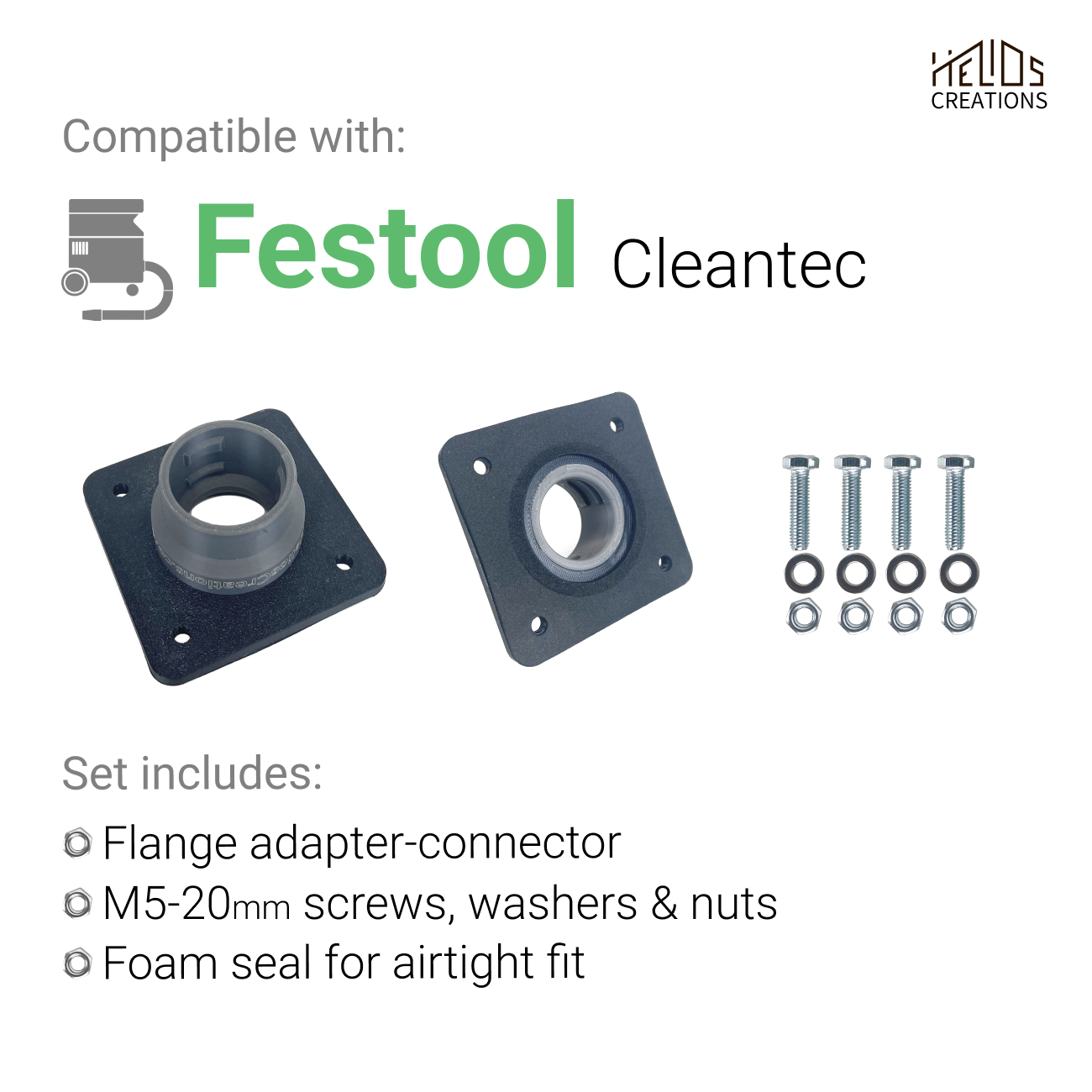 Dust extraction flange adapter fitting Festool CLEANTEC hose