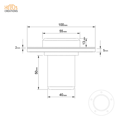 Technical drawing Connector 40mm