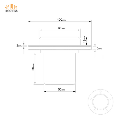 Technical drawing Connector 50mm