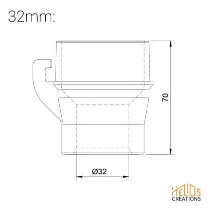 Dust extraction adapter for Hikoki Mitre Saw, 32mm hose connection