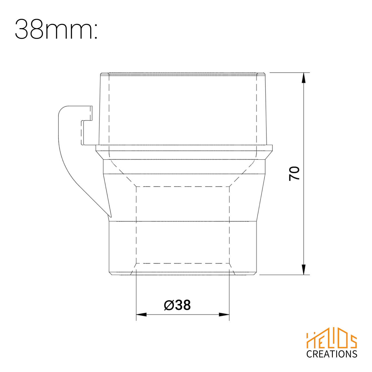 Dust extraction adapter for Hikoki Mitre Saw, 38mm hose connection