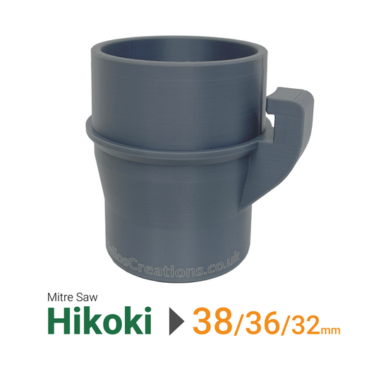 Hikoki Mitre Saw Dust Extraction Adapter, for 32/36/38mm Connector

Compatibility Photo:
