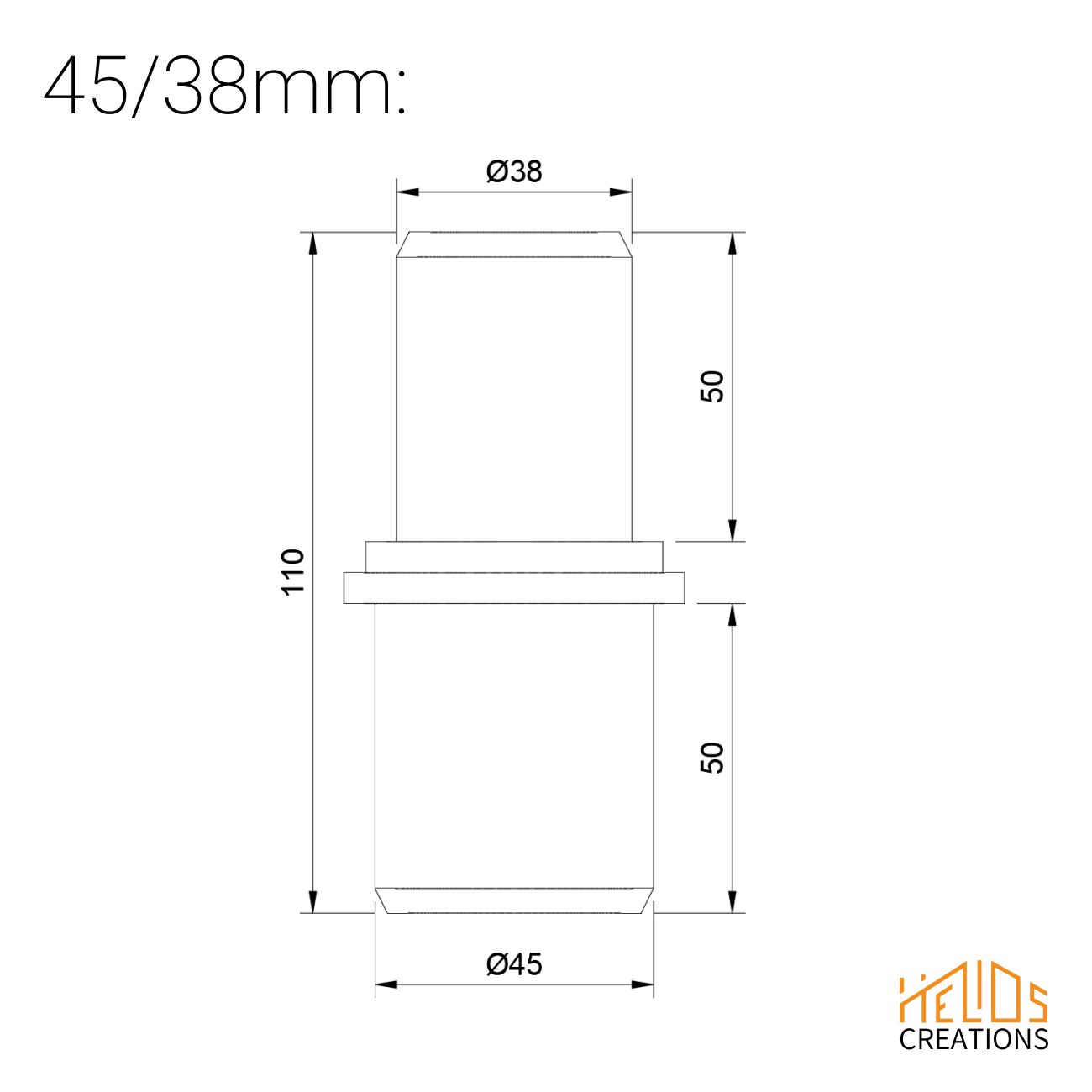 Extractor Hose Reducer 45mm to 38mm