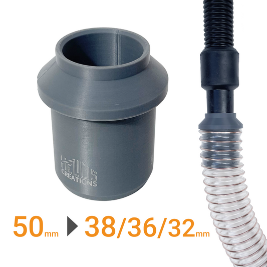 Dust extraction hose reducer 50mm (2") to 32/36/38mm adapter for vacuum and dust extractor