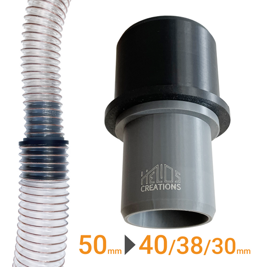 Dust extraction hose-to-hose reducer 50mm to 40/38/30mm