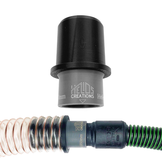 Dust extractor to ducting hose adaptor compatible with Festool Cleantec – front product view